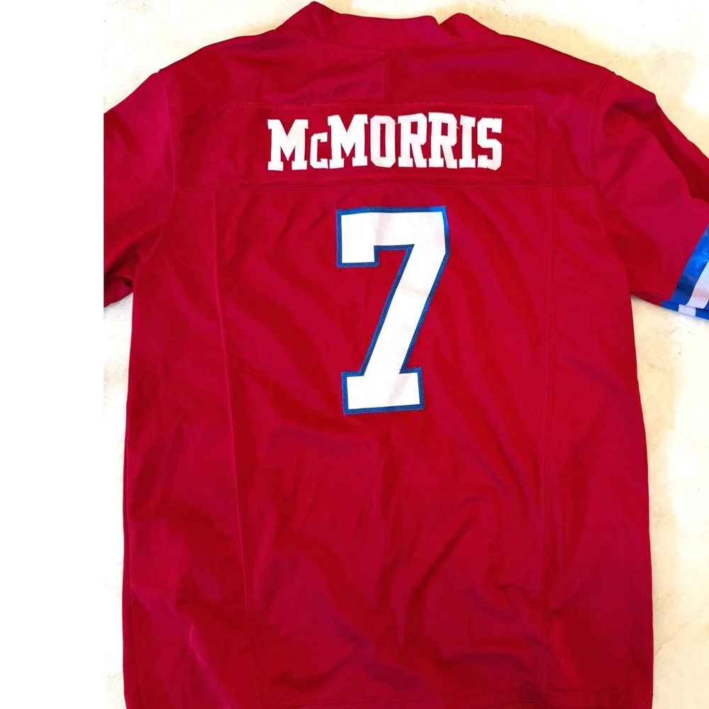 SMU Mustangs McMorris 7 Football Jersey Mens Large Red ACC NCAA